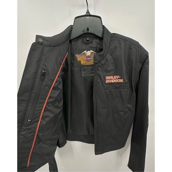 Harley Davidson Motorcycles Womens Cafe Racer Size Large Nylon Jacket Zip Moto B - Picture 5 of 11